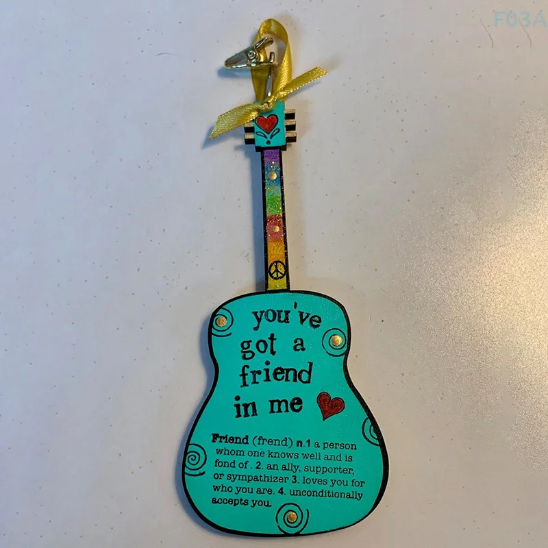 You've Got A Friend In Me Funny Gifts Hand Painted Wooden Guitar Friendship Hanging Ornament Vintage Ceramic Easter Decorations