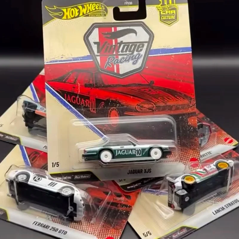 ¡Caliente! Wheels Premium Culture - Autos de Carreras Vintage Jaguar Xjs 1:64 Porsche Corvette Ferrari 250 Lancia Nissan, Juguetes de Aleación Fundida a Presión