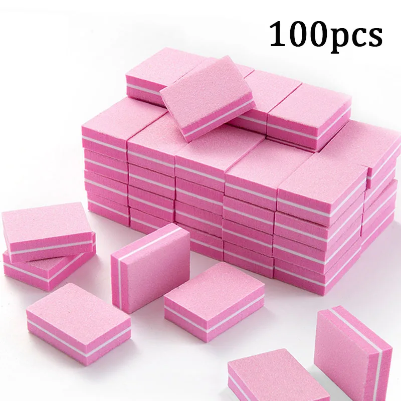 

Новинка, 50/100 шт., мини-полировальные шлифовальные пилочки, блок для педикюра, ухода за ногтями, маникюром, инструменты для пилочки для ногтей, зернистость 100/180, ZJC07