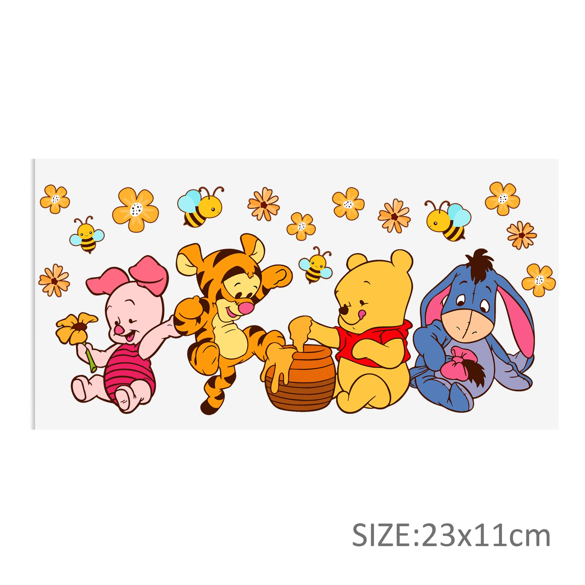 Disney Winnie 16oz DTF Sticker For Cups Cool Personalize UV Wrap Transfer Sticker Custom Labels DIY Logo Selfadhesive Waterproof