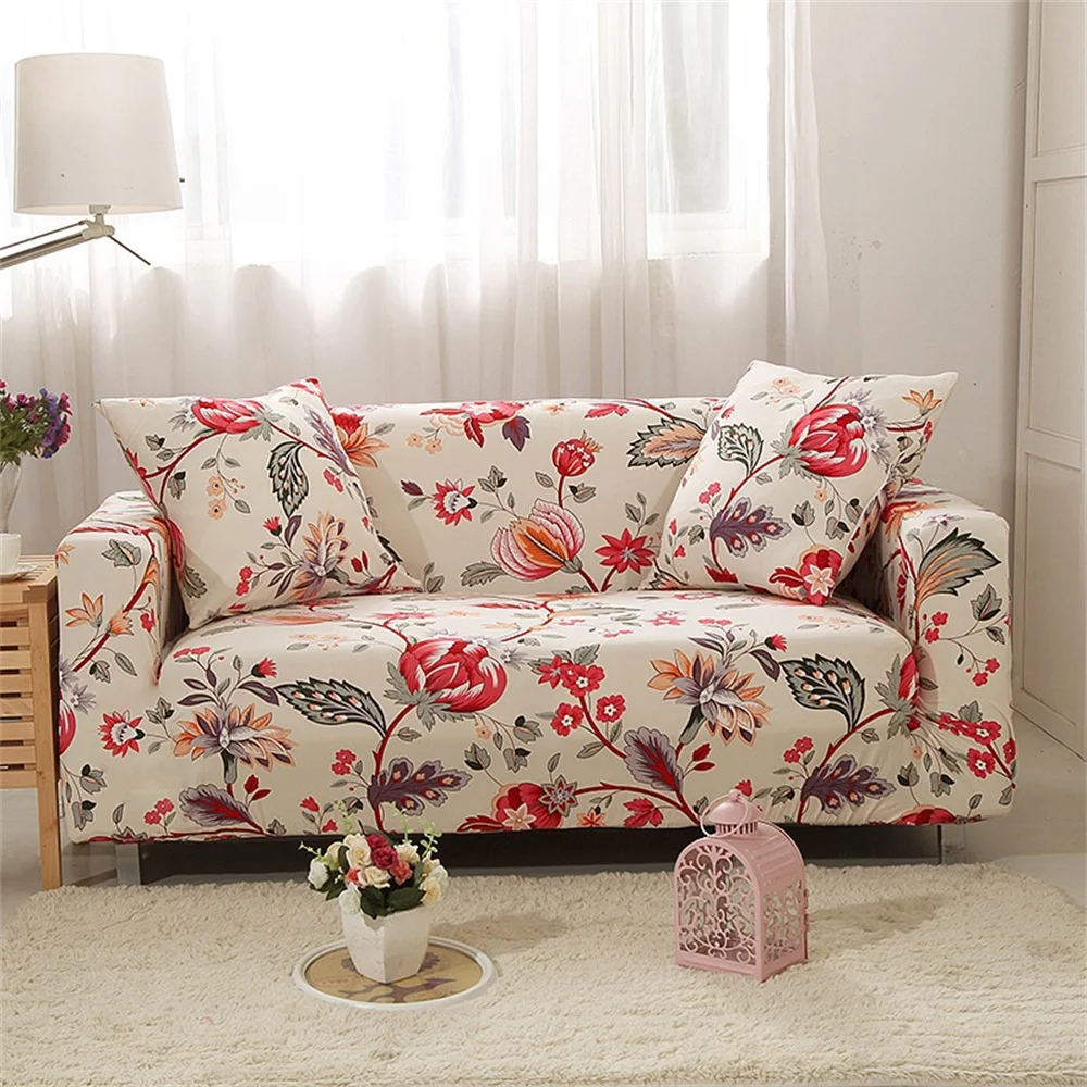 Elegant flower feather sofa cover mysterious leaf elastic non-slip fabric sofa cover cover four seasons home sofa decoration