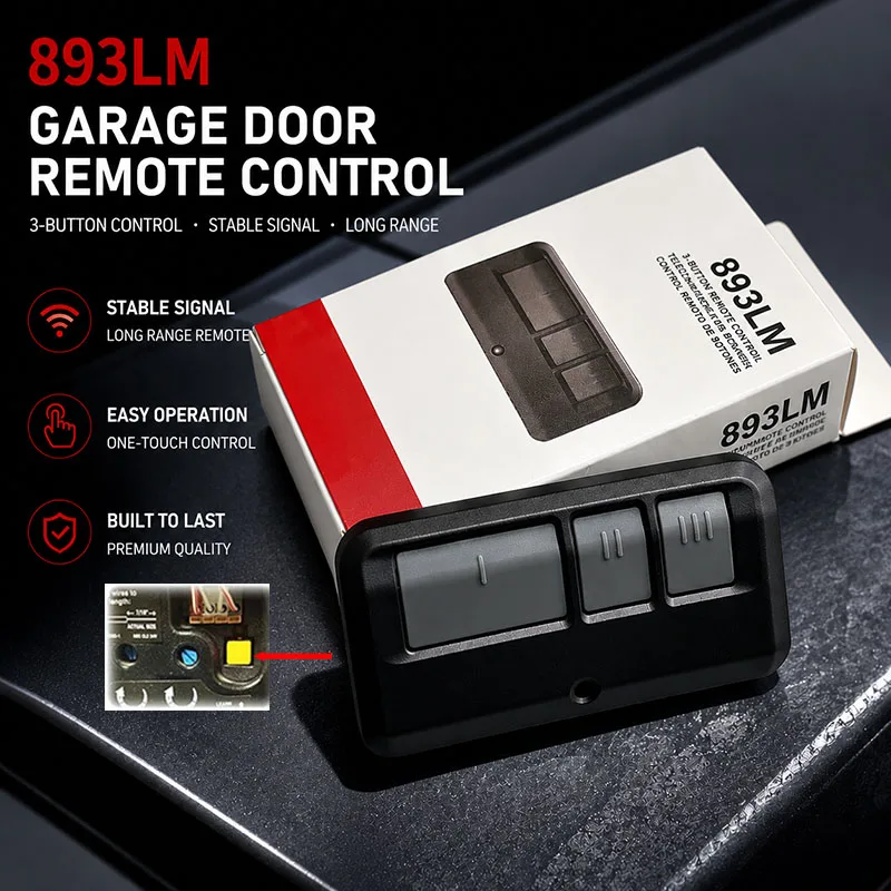 

For 893LM Remote Control 891LM 41A7633 953ESTD 950ESTD Garage Door Opener 3 Button Garage Remote Control 310MHz 315MHz 390MHz
