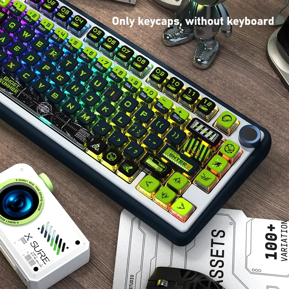 Imagem -01 - Ghost Walker Theme Keycaps Grupo Pbt 122 Key Translúcido Msa Profile Acessórios de Teclado Mecânico Keycaps Personalizados ghost walker theme keycaps grupo pbt 122 key translucido msa profile acessorios de teclado mecanico keycaps personalizados 01