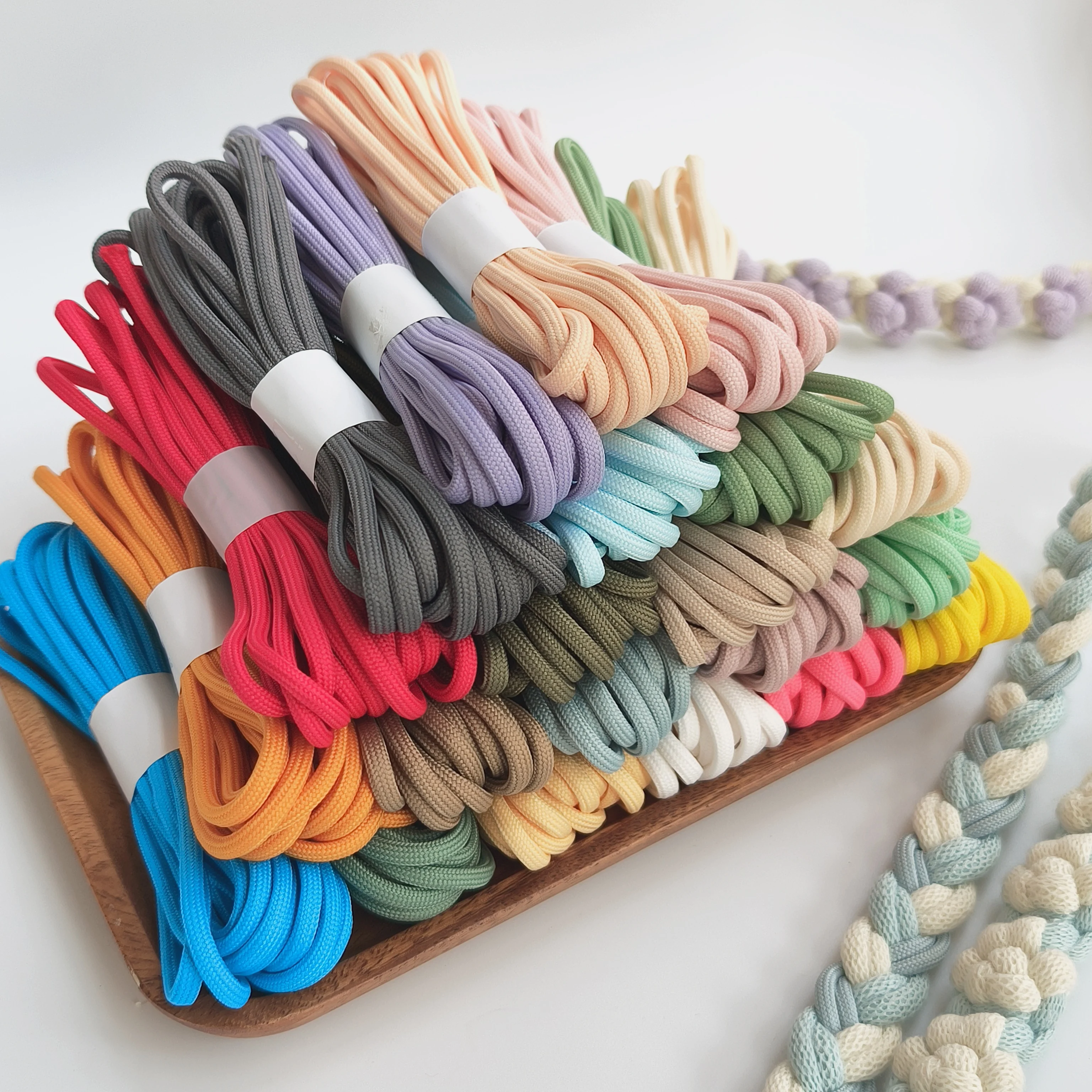 Corde tressée en Polyester de 5mm, bricolage, bracelet en macramé, porte-clés, piège de sac, support de téléphone, fabrication de cordons, emballage de 11 mètres/10 mètres