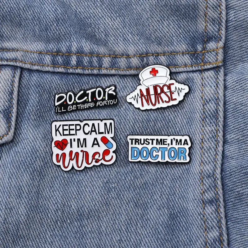 Keep Calm I'm A Doctor Nurse Badge Brooch Pins Classic Movie Greys Theme Enamel Lapel Pin Cosplay Accessory Gift For Friends Orn