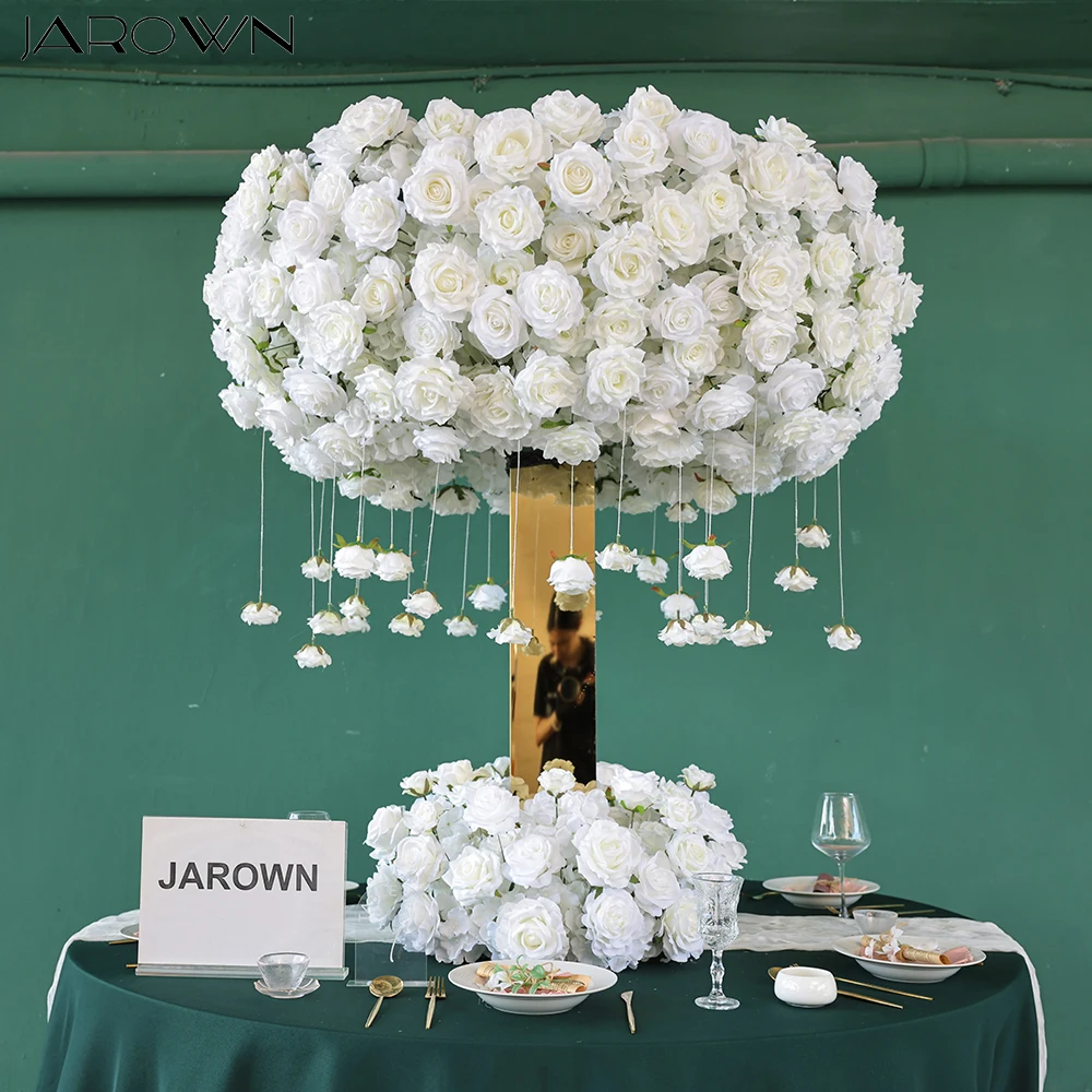 

Wedding Decorations White Series Artificial Hanging Flower Arrangement for Home Decor Table Centerpieces Candle Floral J2795