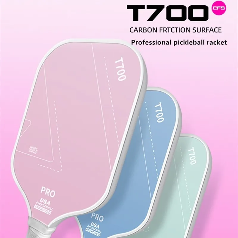 

Ракетка Pickleball T700 Toray, карбоновый паяльный материал, полипропилен, сотовый внутренний отскок, прочная матовая поверхность, стабильная защелка