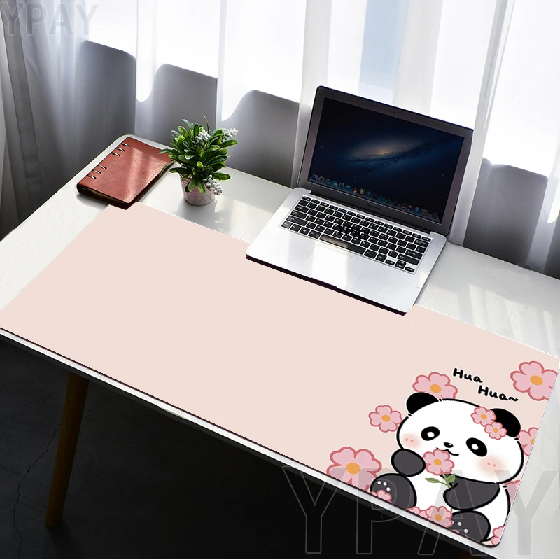 Large Mousepad Gamer Mousepads 900x400mm Keyboard Mat Cute Panda Pc HD Desk Mats Company Mouse Pad Green Desk Rug For Gift