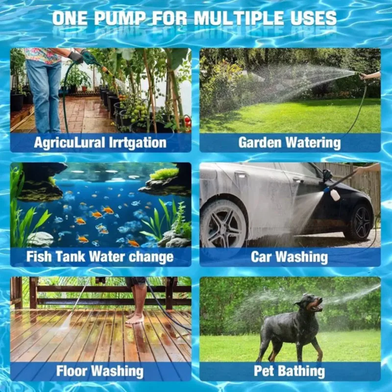 DT23 Cordless Submersible Water Pump for 18V Battery - Portable Water Pump for Garden Irrigation Pool Pond