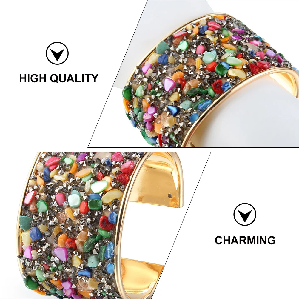 

1pc Bangle Colorful Diamond Alloy Bracelet For Women Trendy Wrist Chain Girls Charming Wrist Jewelry Trendy Chain Decor