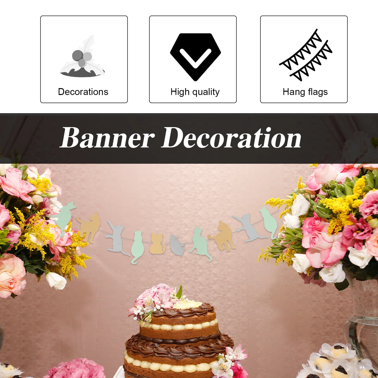 

2pcs Animal Shape Bunting High-Quality Party Banner Exquisite Print For Birthday Holiday Event Decoration Party Supply