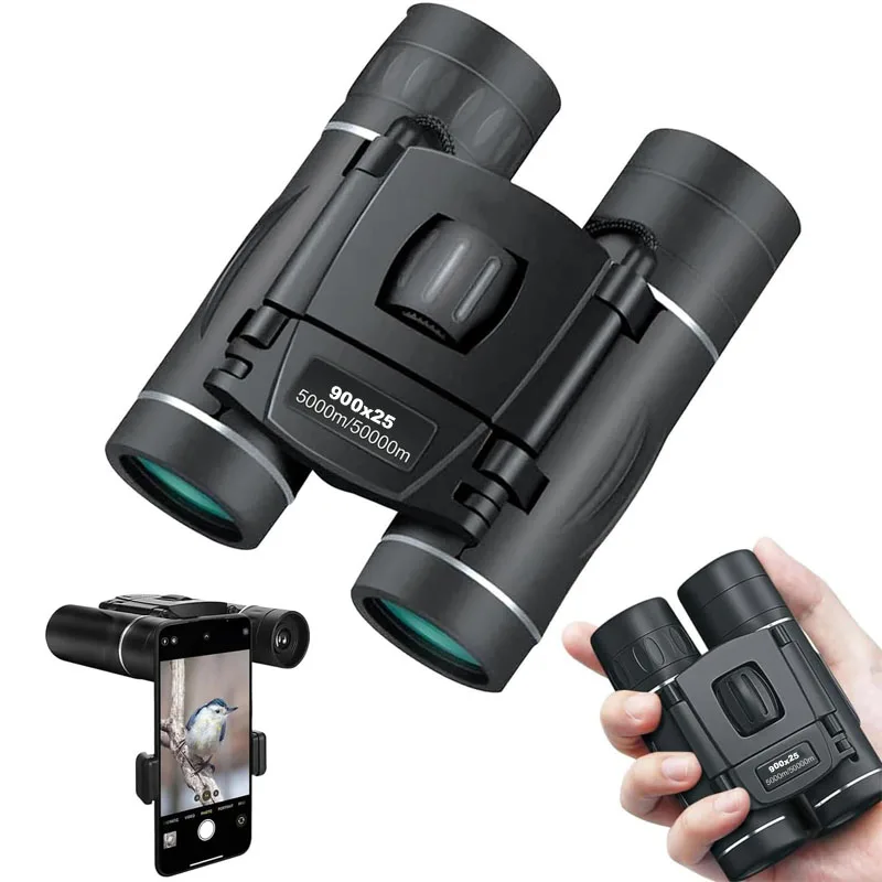 

900x25 HD Long Range BAK4 Telescope FMC Binoculars HD Zoom Portable Hunting Camping Travel Jumelles Folding