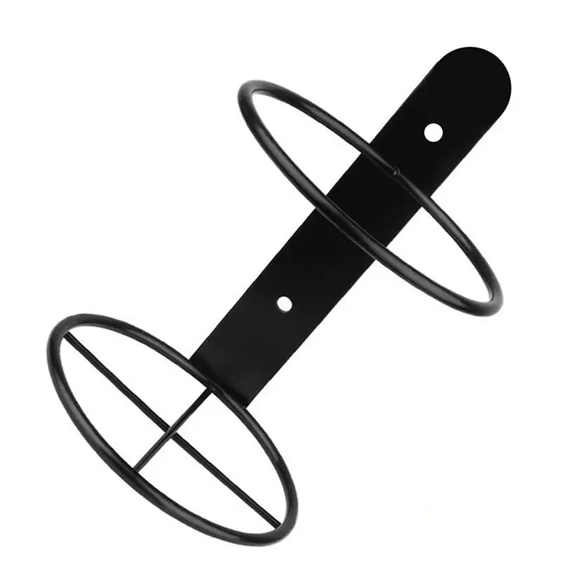 B45CLXY سهلة التركيب 6 قطع من خزانة النبيذ المعلقة المعدنية المثبتة على الحائط باللون الأسود المعدني والمكتب والمنزل والمطبخ