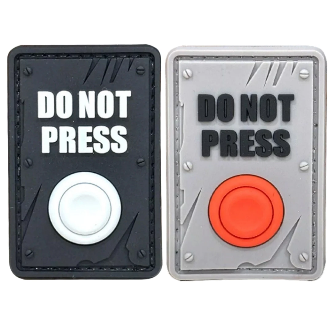 DO NOT PRESS Tactical Luminous Morale Badge Military Patch 3D PVC Patches Hook and Loop Armband Clothes Backpack Sticker