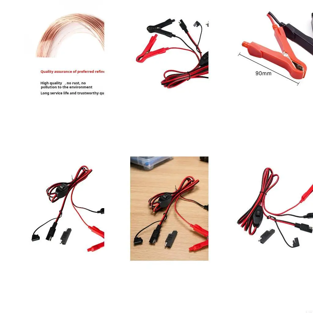 16AWG 12V Battery Grip Power Cable with On/Off Control, PVC and Metal Cord, and Circuit Fusing for Motorcycle Battery and K1KF