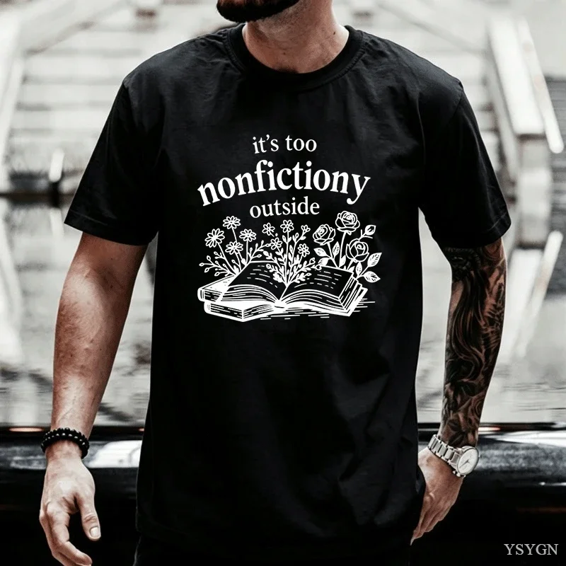 Booktrovert Floral T-Shirt Too Nonfictiony Outside Tee Book Club Shirt Fiction Reader Gift for Librarian Book Lover Gifts Tops