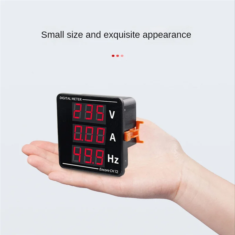 Amperímetro de CA, voltímetro con tres pantallas, medidor de frecuencia de voltaje de corriente, AC50-500V, 10-99,9Hz