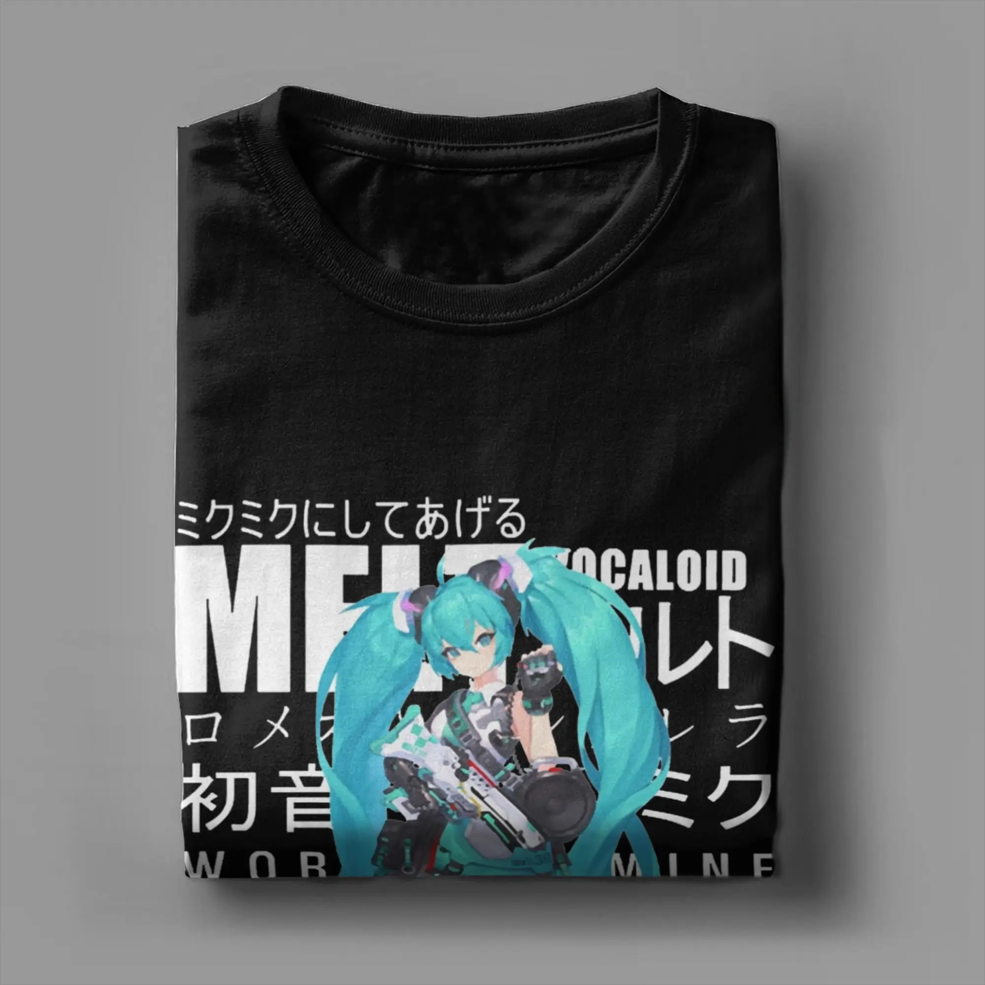 هاتسون ميكوس فوكالويد فتاة تي شيرت الرجال القطن بلايز الشارع الشهير جولة الرقبة قصيرة الأكمام