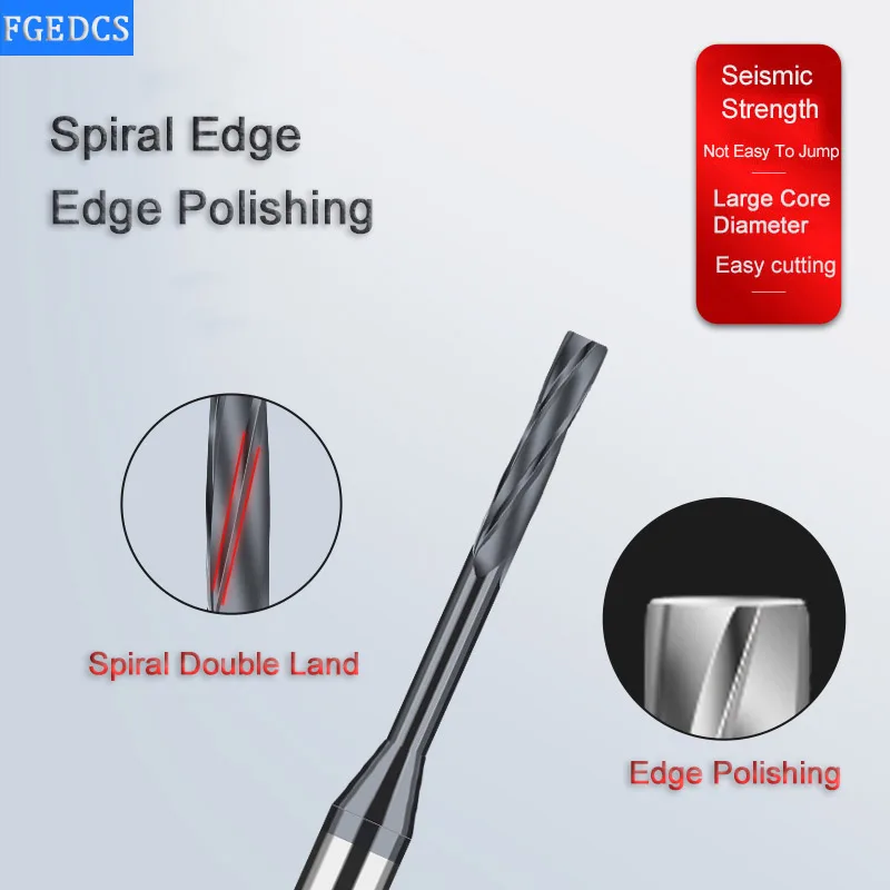 2.0mm to 2.9mm Carbide Machine Reamer Spiral Flute High Precision Tolerance Chucking Metal Cutter CNC 2.1 2.6 2.7 2.5 3MM Shank