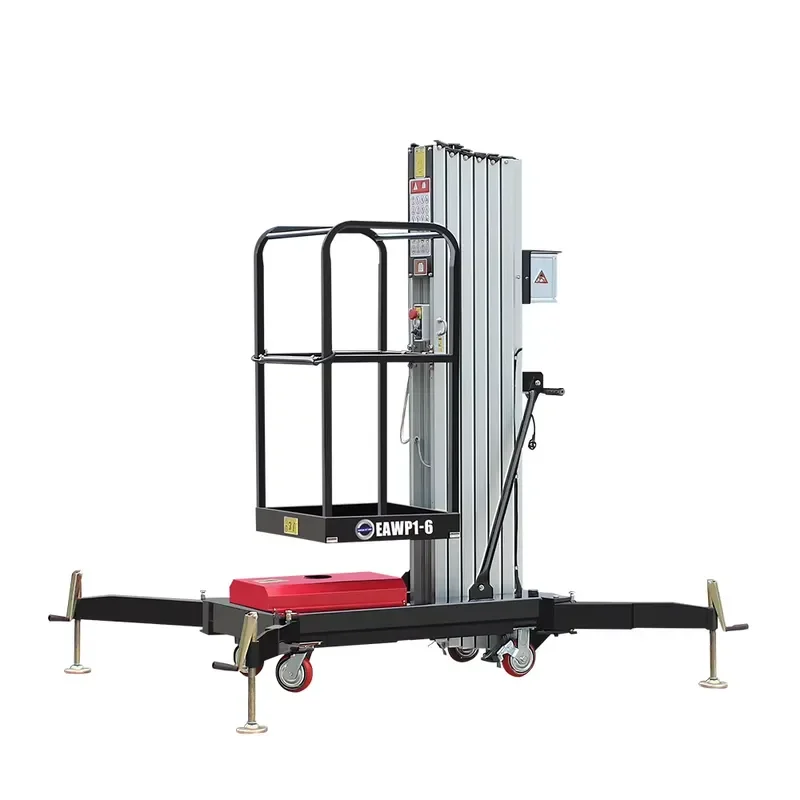 Portable Electric Aluminum Single Mast Man Lift Scaffolding Platform