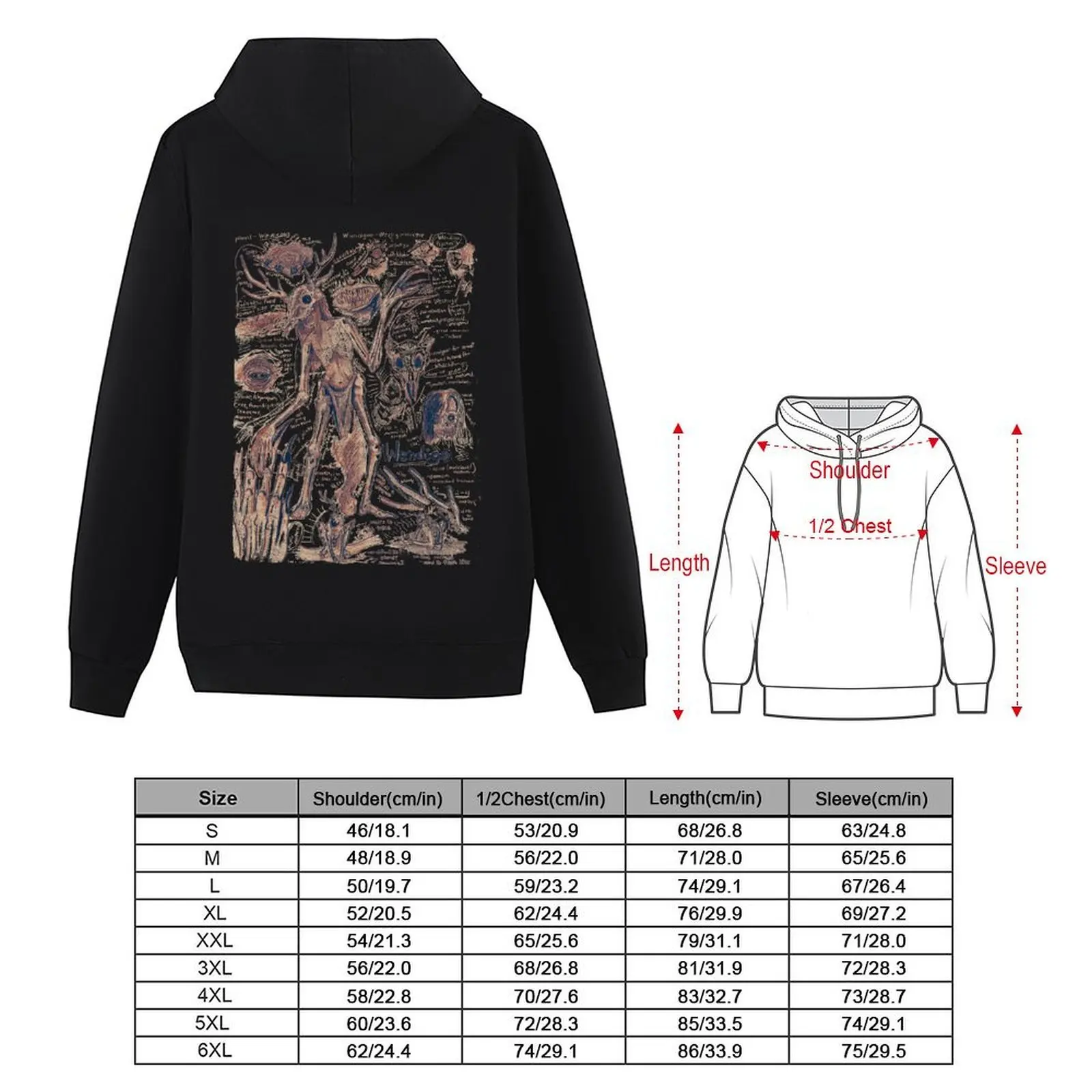 EgertronPuck's Wendigo تشريح التوضيح هوديي مقنعين قميص الرجال الشتاء سترة الرجال معطف جديد في هوديس وبلوزات