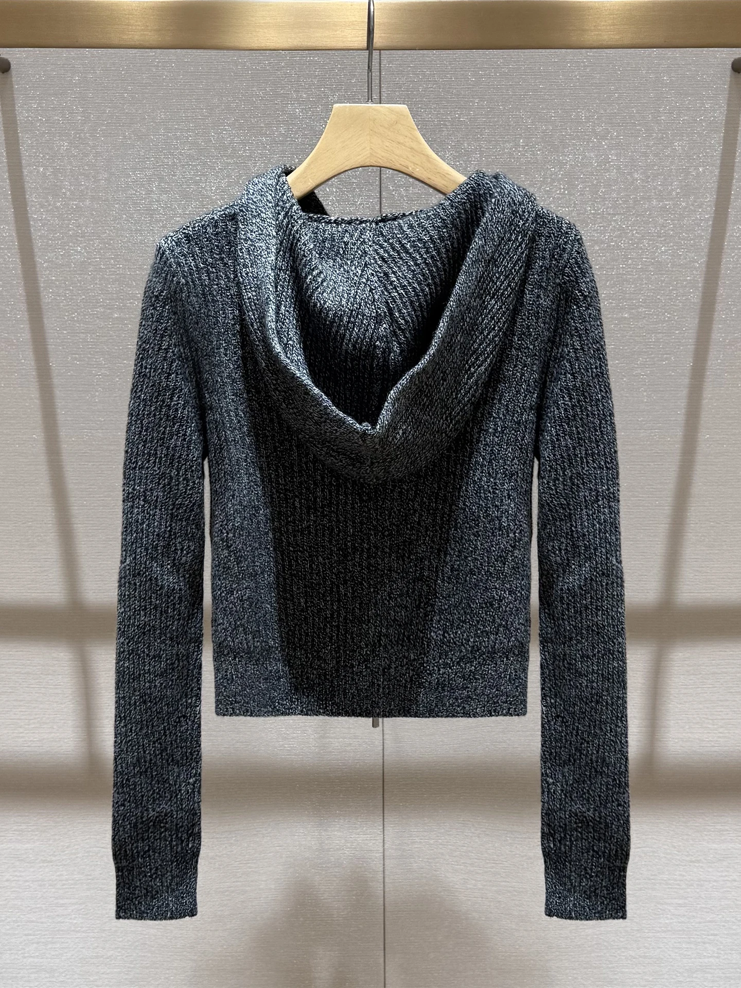 เสื้อคลุมคาร์ดิแกนไหมพรมถักแบบมีฮู้ด แขนยาว ทรงหลวม สไตล์ลำลอง ใส่สบาย ระบายอากาศได้ดี สำหรับผู้หญิง