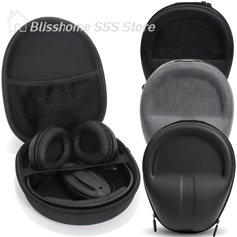 【S】High-capacity Headset Headphone Case Travel Earphones Shockproof Storage Box EVA Headphone Protective Bag Universal