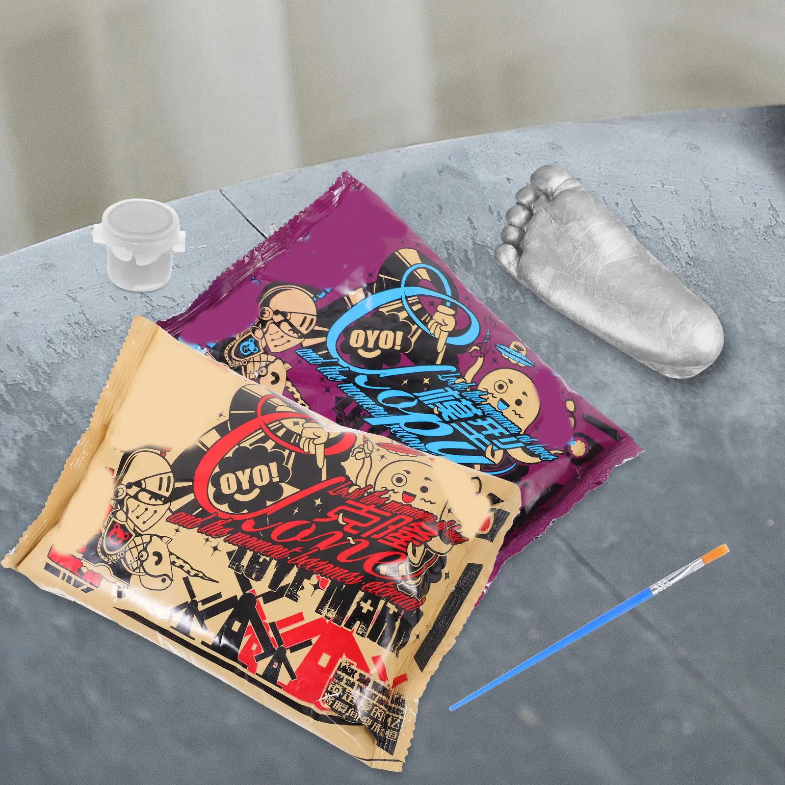 足跡キット-3d-キャスティングモデリングパウダーセット-diy-デコレーションギフト-赤ちゃんの足跡-h-プリントキット-詳細を保存