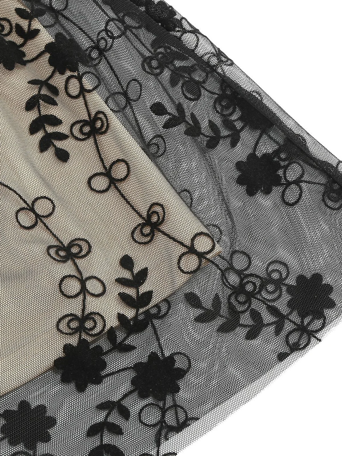 Tonval Floral Embroidered Mesh Overlay Elegant Banquet Party Women Dress 3/4 Length Sleeve Birthday Vintage Clothes Midi Dresses