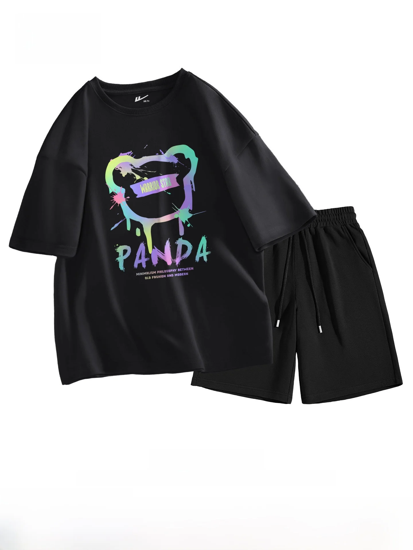 

Спортивный костюм Warrior из чистого хлопка для мужчин: летний, новый, свободный, повседневный, универсальный, для активного отдыха, бега, фитнеса, модный, для подростков