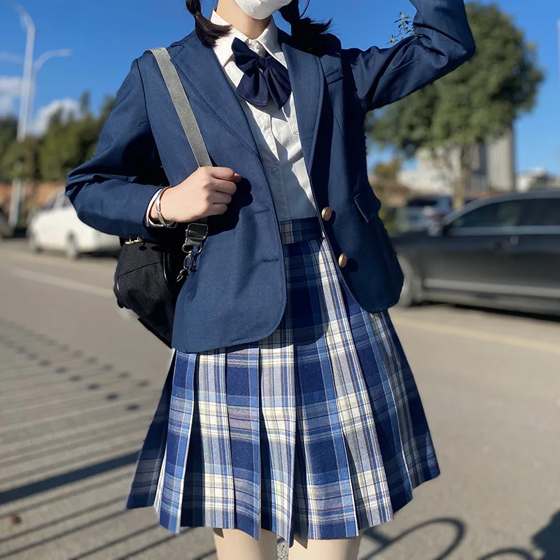 Korean Graduation Suit Japanese Uniform High School Student JK Blazer Girl Long Sleeve Coats All-match Seifuku Cosplay Clothes