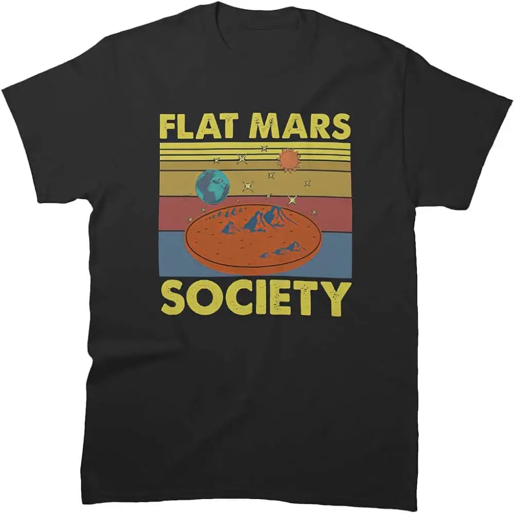 

Unisex Shirt Flat Friends Mars Tee Society 2021 Cotton Vintage Sleeve Retro T-Shirt High Quality 100%Cotton Short Sleeve