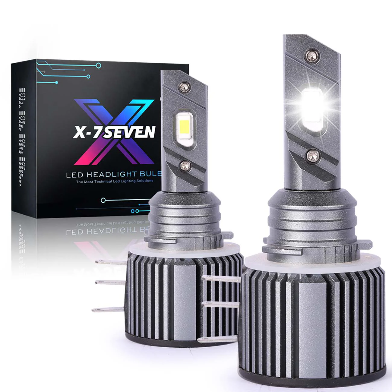 X-7SEVEN Plug and Play 65W 6500LM H15 LED Bulbs Car Headlight Canbus High Low Beam Day Driving Running Light 12V Car Headlight