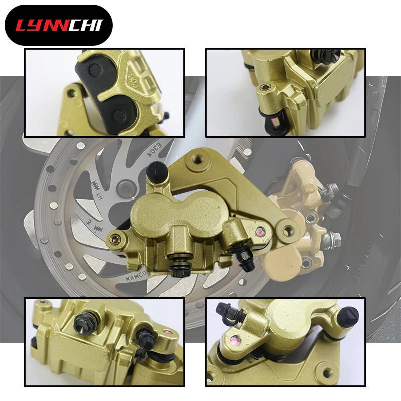 

LYNNCHI Motorcycle Parts Pads Hydraulic Disc Brake Caliper Pump System Front For 4 Wheeler Go Kart Quad Bike Karting Kid Moto