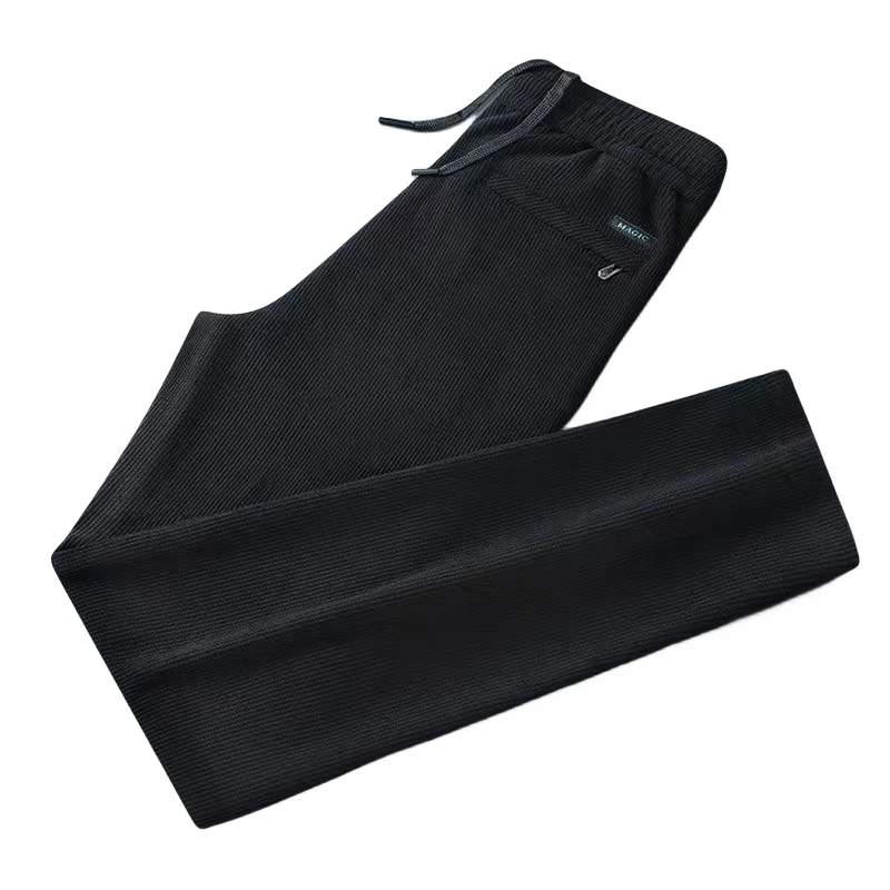 سراويل تقليدية للرجال Thiened فضفاضة تناسب ملابس العمل للشباب سراويل طويلة مخططة مقاس كبير سراويل مستقيمة الساق للخريف والشتاء Faion