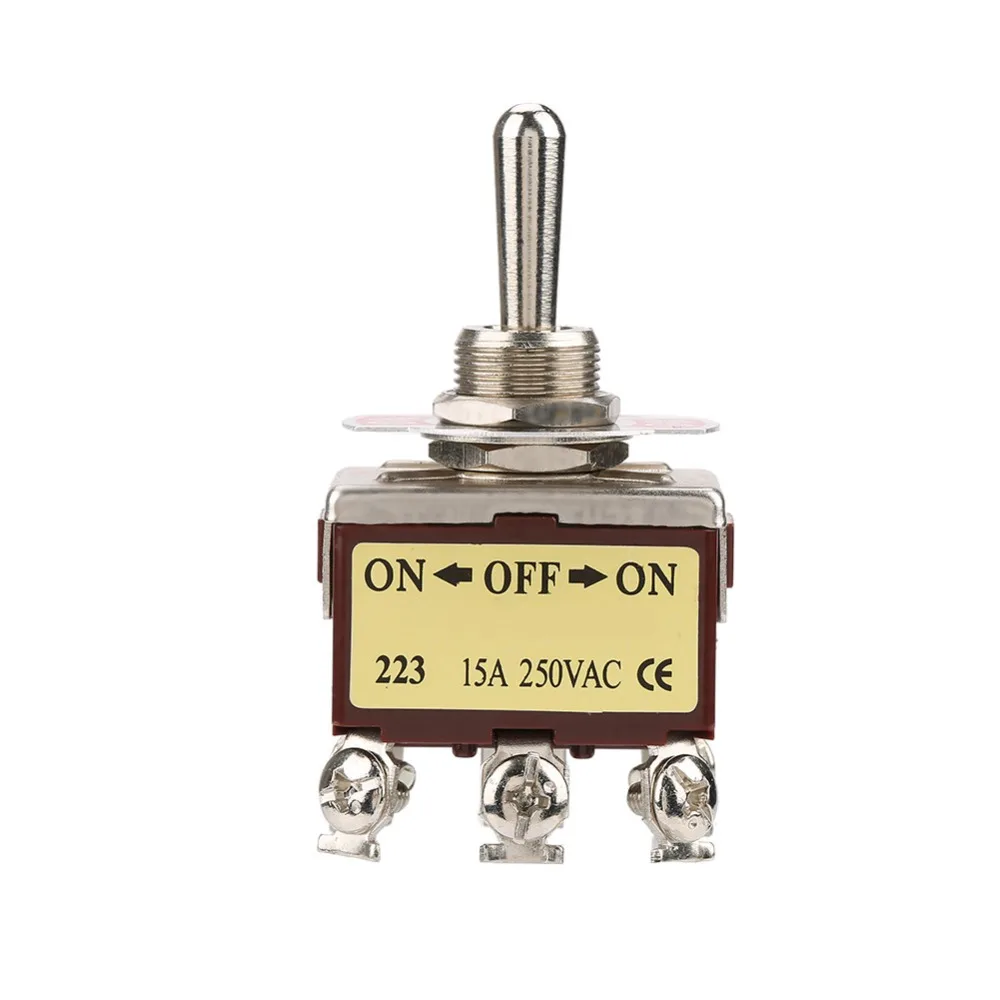 ON-Off-ON 3 Position Momentary Toggle Switch 6 Pin 15A 250VAC Rocker Switch Brown Heavy Duty Spring Loaded Toggle Boat