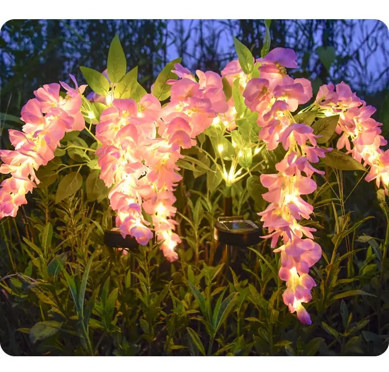 Standard：1PC Solar Wisteria Flower Ground Stake Light, Outdoor Waterproof LED Garden Lawn Decorative Lamp