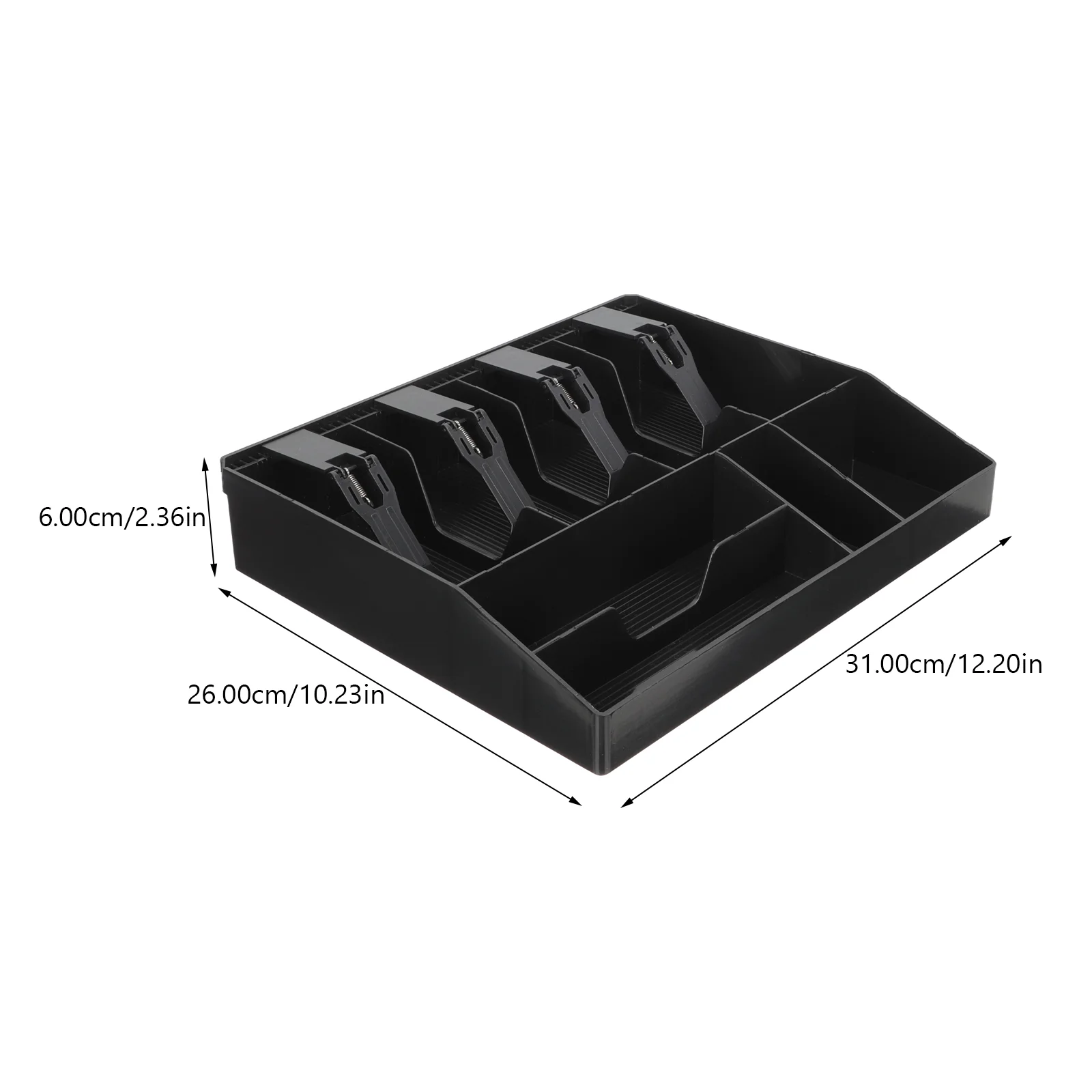 Supermarket Register Box Currency Storage Insert Tray Multiple Compartment Cashier Drawer Acrylic Coin Wrought Iron