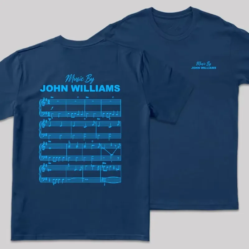 Movie Composer John Williams Graphic T-shirt Men Women Cotton Orchestral Soundtrack Fan Loose Fit Daily Tees Tops