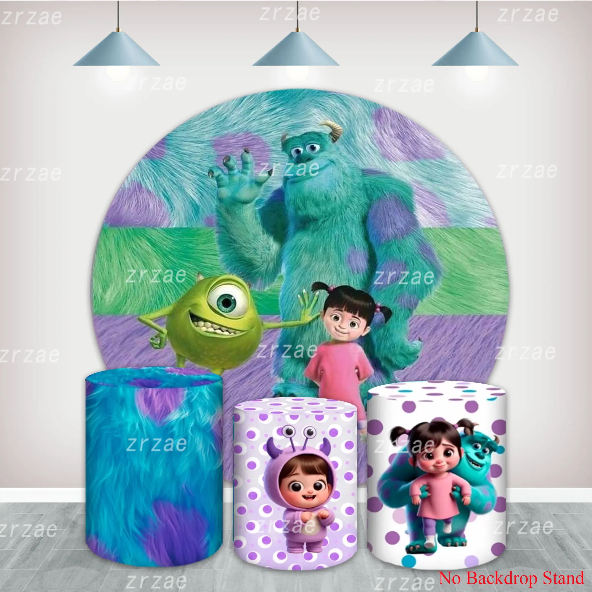 Monsters University Backdrop Cover Kids Birthday Boys Girls Party Decoration Baby Shower Elastic Fabric Background Studio Props