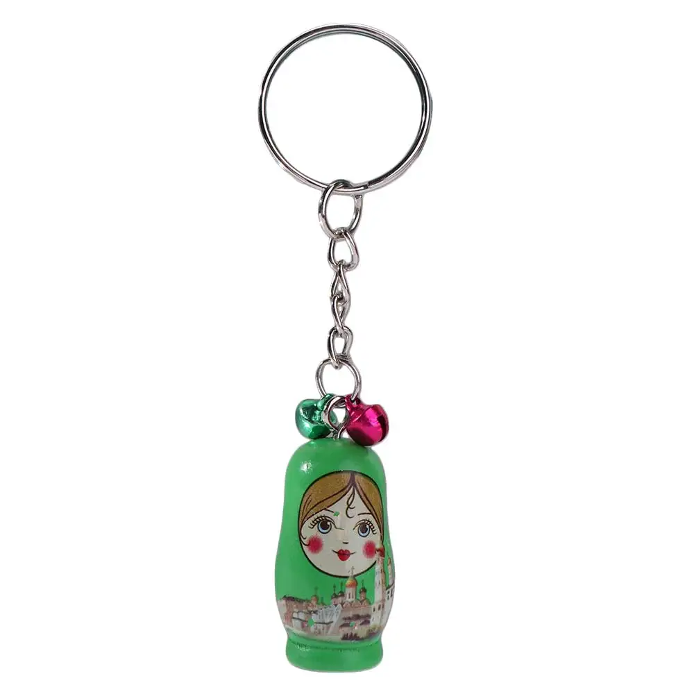Matryoshka Russian Matryoshka Russian Dolls Key Rings Drip Wood Smooth Wooden Stacking Dolls Pendant Key Rings Creative
