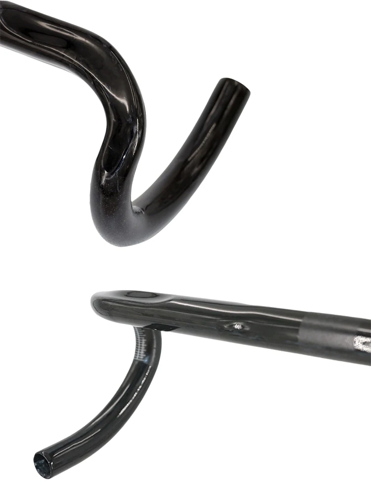 Kompakter Split-Carbon-Drop-Lenker Toray T800 UD, Gewicht 225 g, passend für 25,4 mm und 31,8 mm Vorbau, modifiziert für Rennräder und Falträder – Detail 4