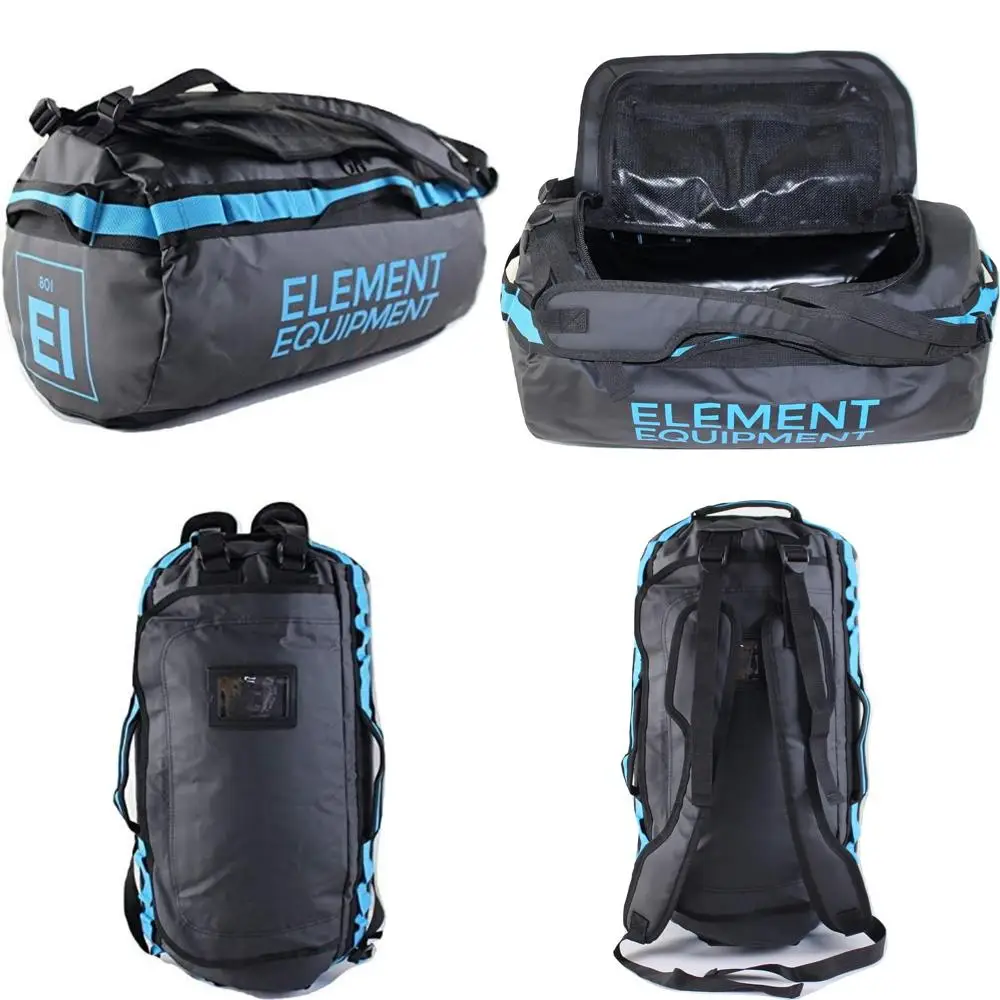 حقيبة من القماش الخشن متوسطة الحجم مقاومة للماء مع أشرطة كتف، باللونين الأسود والأزرق، مثالية للمغامرات الخارجية #1