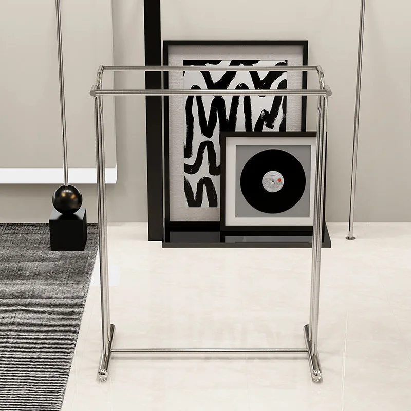 Custom. Zhongdao Shelf Women's Clothing Store Parallel Bars Floor-Standing Rack Stainless Steel Clothing Middle Display Rack Han