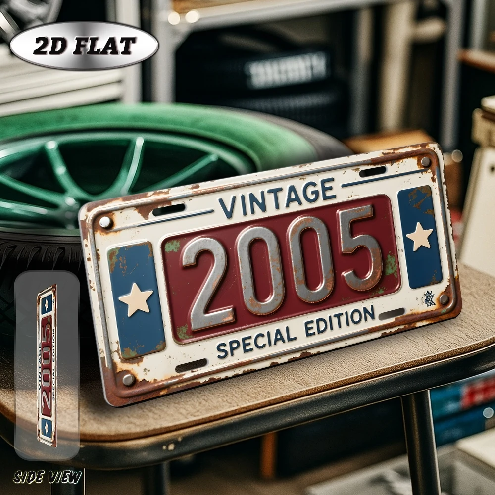 2D Flat, [2D Flat] 1pc Vintage 2005 Special Edition Metal Sign - 2005 Birth Year Wall Plaque, Aluminum Retro Decoration Suitable