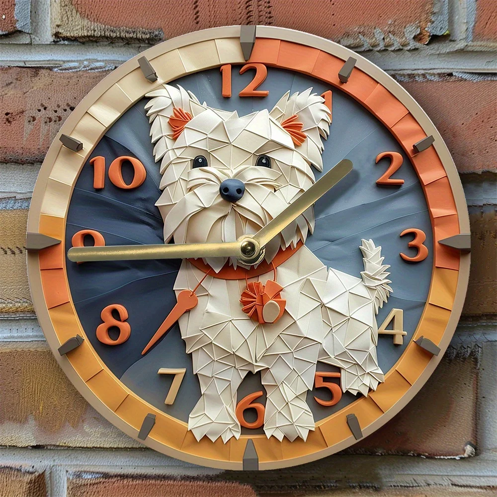 

West Highland White Terrier 3D Wall Clock , Quartz Movement, DIY Craft Kit, Dog-Themed Home Decor, Ideal Gift for Pet Lovers