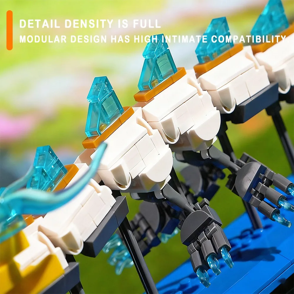 لعبة كلاسيكية مجموعة التنين الأبيض اللبنات الطوب نماذج قابلة للتلاعب مجموعات اللعب سطح المكتب الحلي لتقوم بها بنفسك الأولاد هدايا عيد الميلاد #5