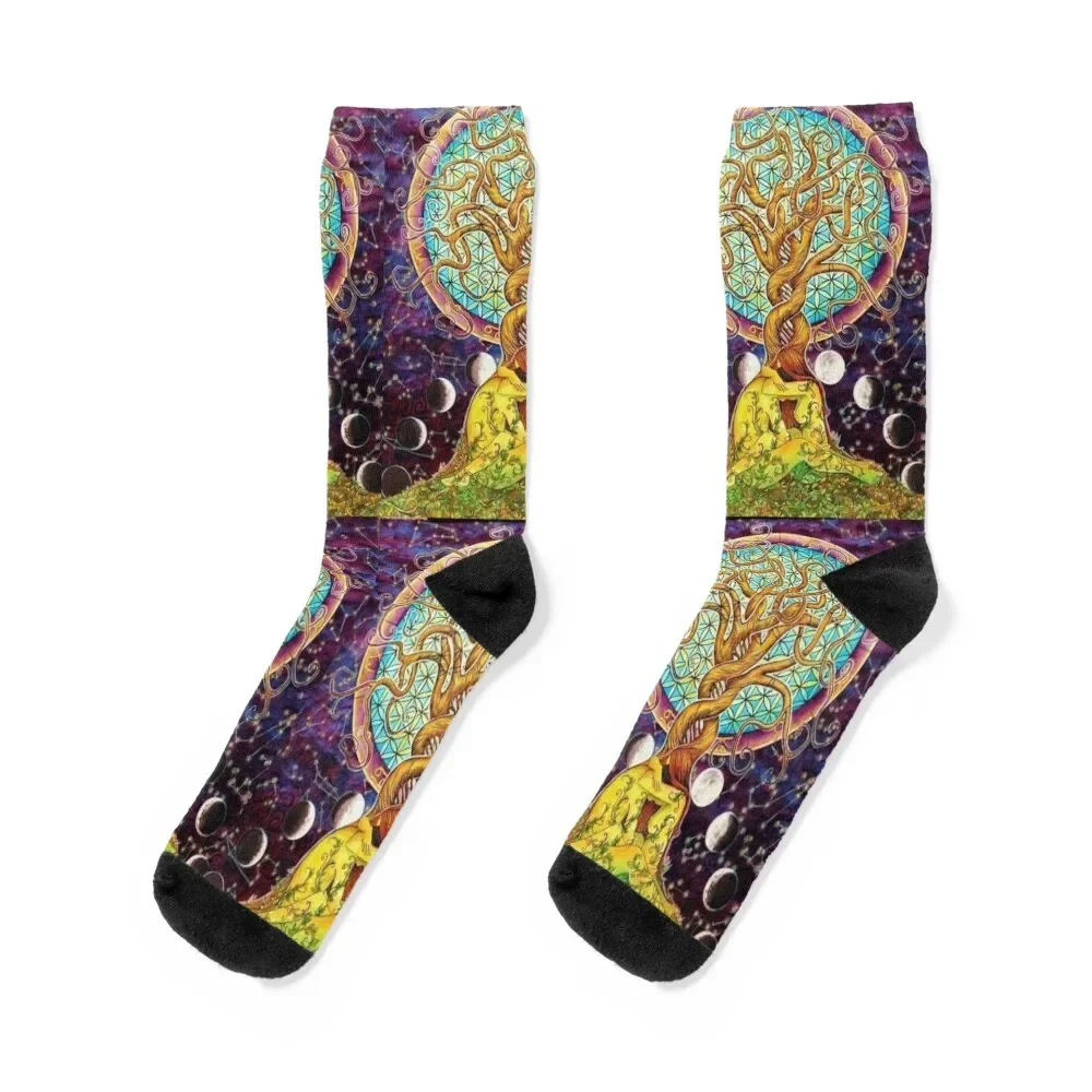 

Tree of Life, Flower of Life, art Socks New year's Antiskid soccer valentine gift ideas Socks Man Women's