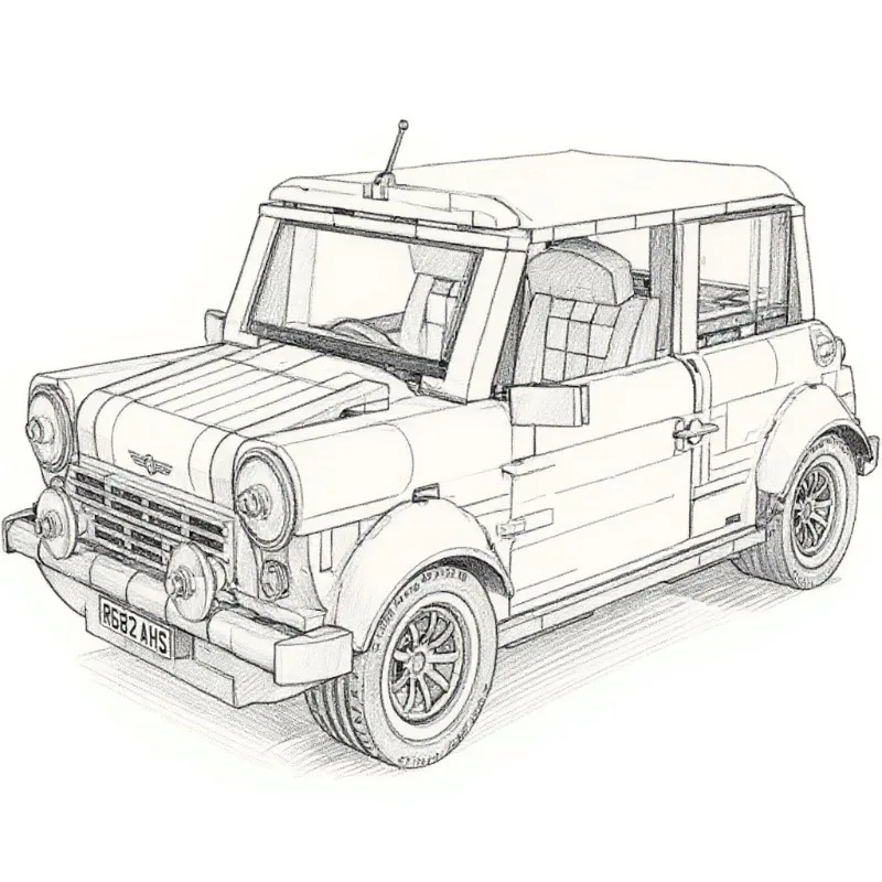 

2025 New green camper building blocks DIY assembly technology building blocks series toys children adult Christmas gifts