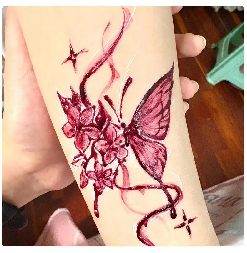 Henna-Tattoo-Creme, leicht zu reinigen, braune Henna-Creme, Bio-Henna-Tattoo, einfach aufzutragen für temporäre Tattoos, besondere Anlässe – Detail 10